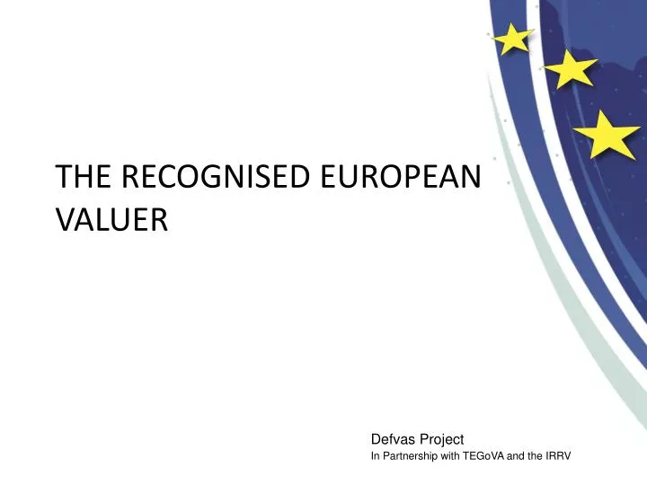 the recognised european valuer