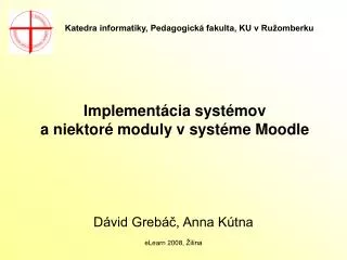 implement cia syst mov a niektor moduly v syst me moodle