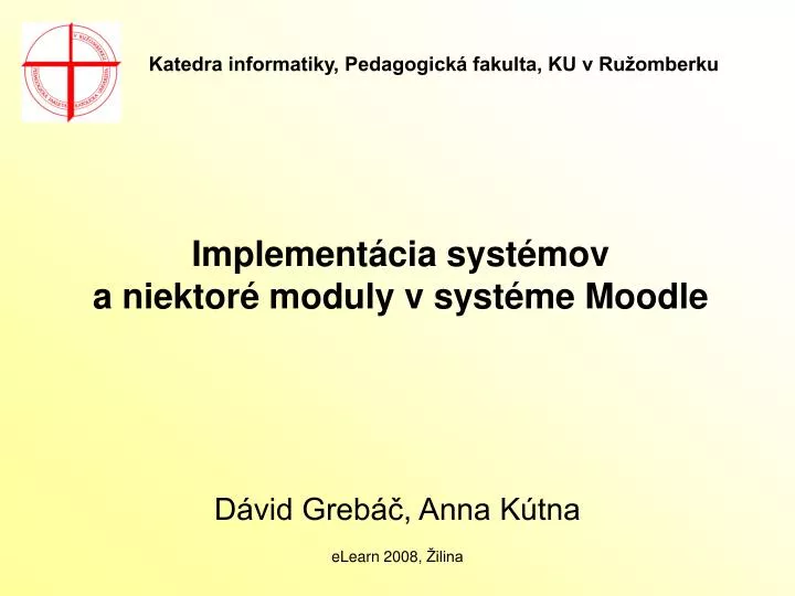 implement cia syst mov a niektor moduly v syst me moodle