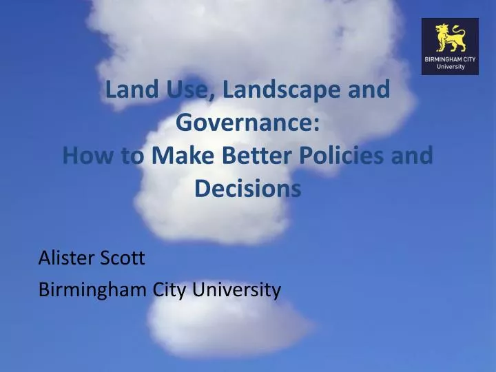 land use landscape and governance how to make better policies and decisions