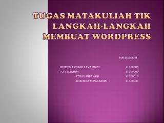 tugas matakuliah tik langkah langkah membuat wordpress