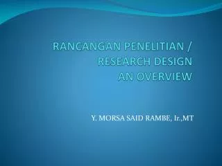 rancangan penelitian research design an overview