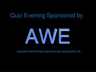 Quiz Evening Sponsored by