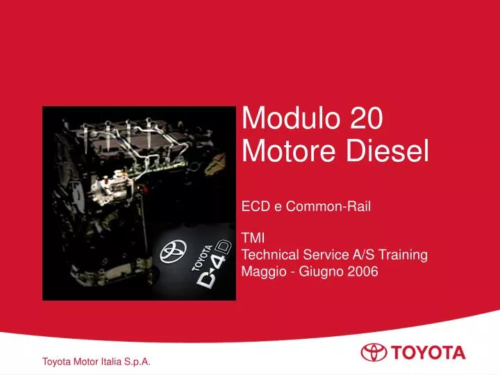 modulo 20 motore diesel
