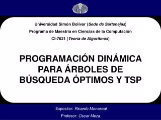 programaci n din mica para rboles de b squeda ptimos y tsp