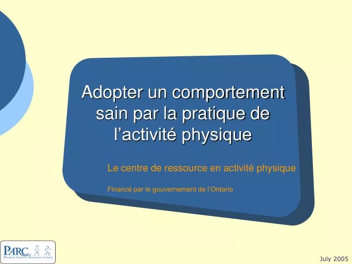 adopter un comportement sain par la pratique de l activit physique