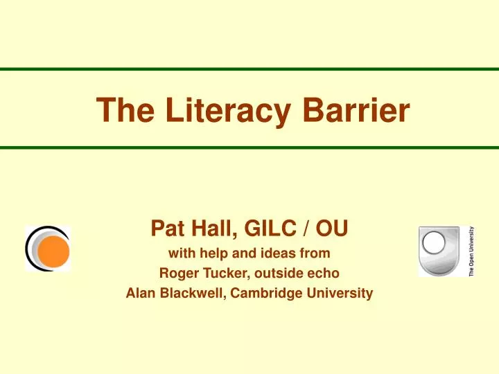 the literacy barrier