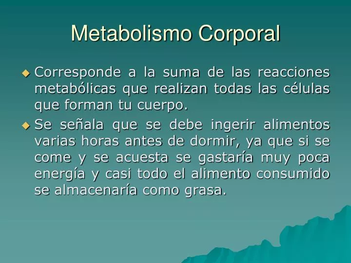 metabolismo corporal