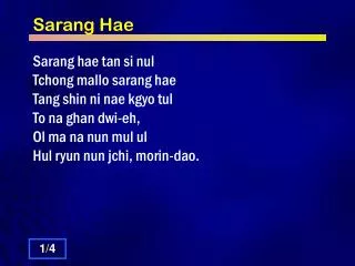 sarang hae