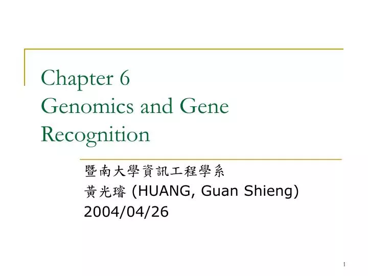chapter 6 genomics and gene recognition