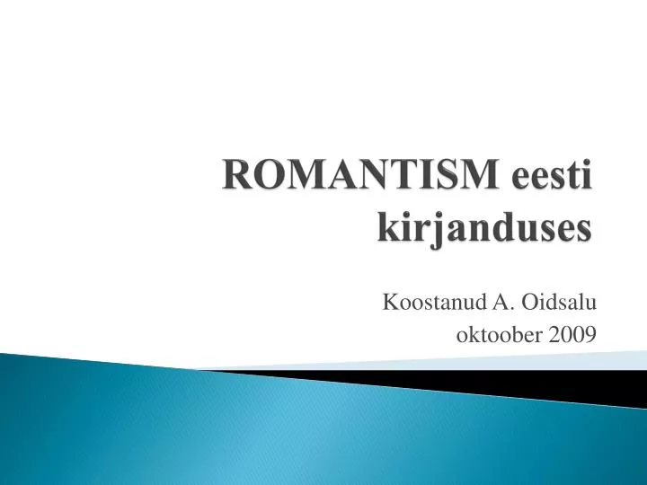 romantism eesti kirjanduses