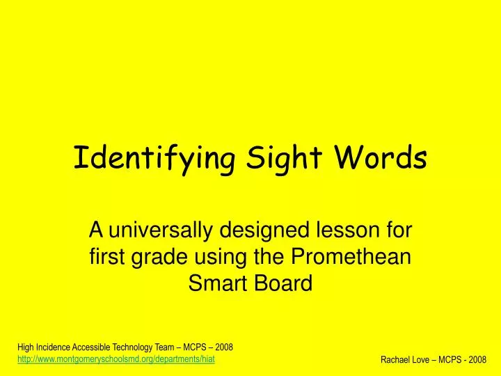 identifying sight words