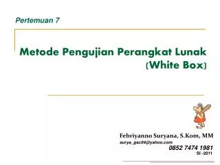 metode pengujian perangkat lunak white box