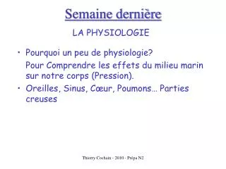 semaine derni re