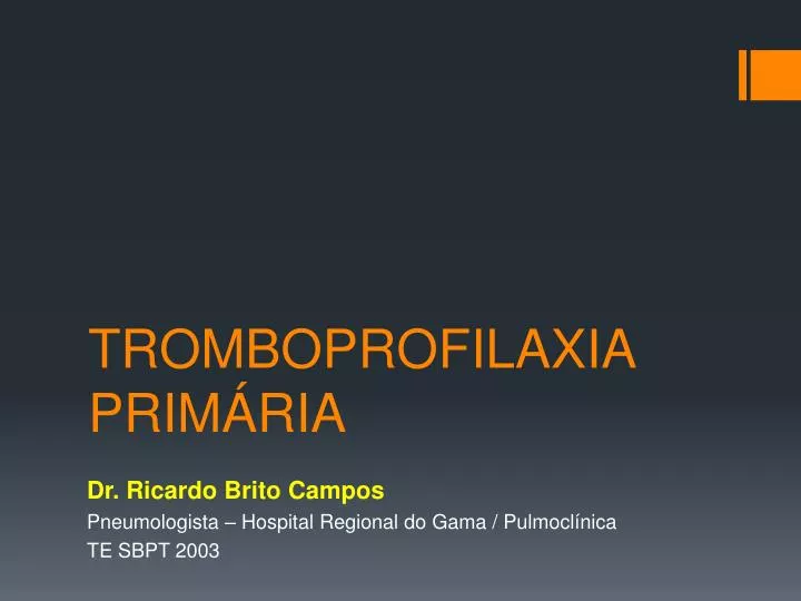 tromboprofilaxia prim ria