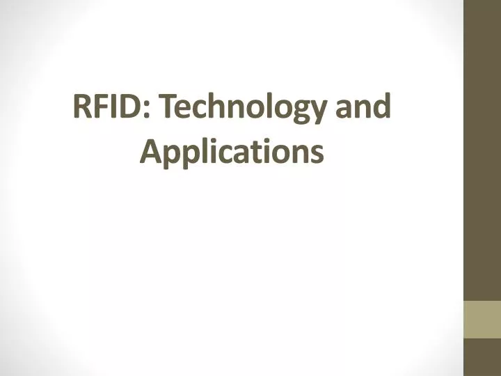 rfid technology and applications