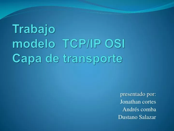 trabajo modelo tcp ip osi capa de transporte