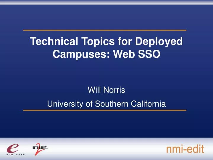 technical topics for deployed campuses web sso