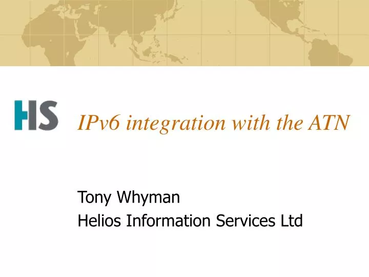 ipv6 integration with the atn