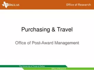 Purchasing &amp; Travel