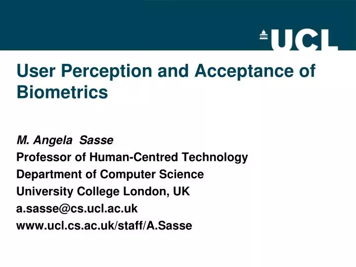 user perception and acceptance of biometrics