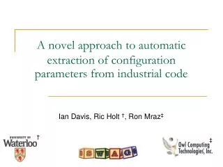 A novel approach to automatic extraction of configuration parameters from industrial code