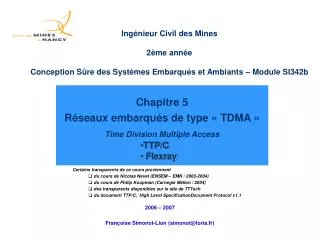 chapitre 5 r seaux embarqu s de type tdma time division multiple access