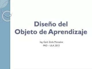dise o del objeto de aprendizaje