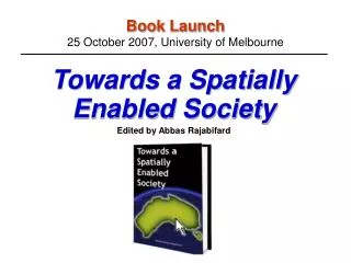 Book Launch 25 October 2007, University of Melbourne
