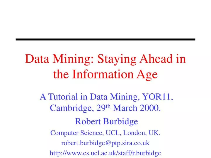 data mining staying ahead in the information age