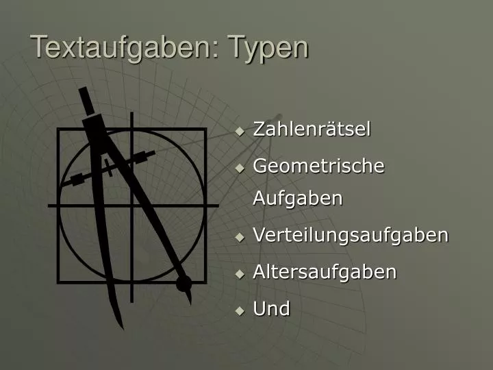 textaufgaben typen