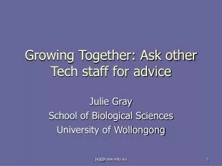 Growing Together: Ask other Tech staff for advice