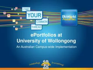 ePortfolios at University of Wollongong