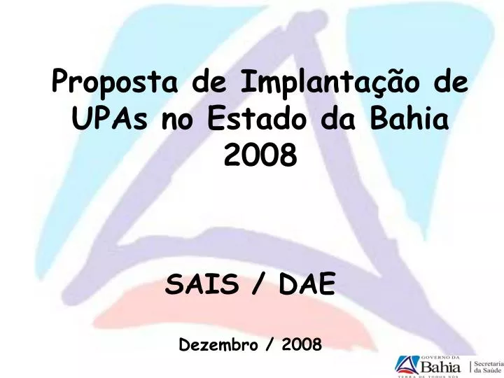 proposta de implanta o de upas no estado da bahia 2008