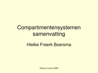 compartimentensystemen samenvatting