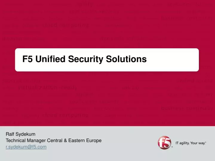 f5 unified security solutions