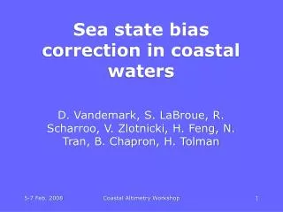 Sea state bias correction in coastal waters