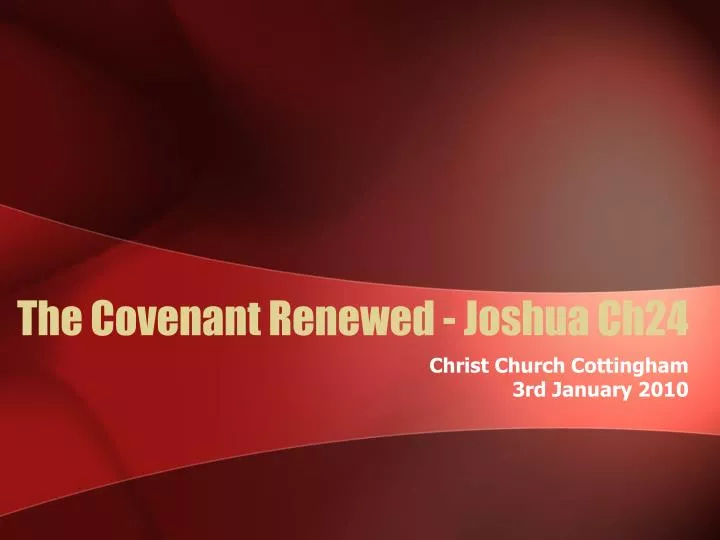 the covenant renewed joshua ch24