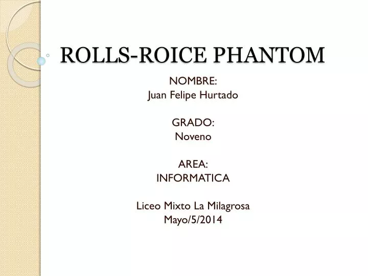 rolls roice phantom