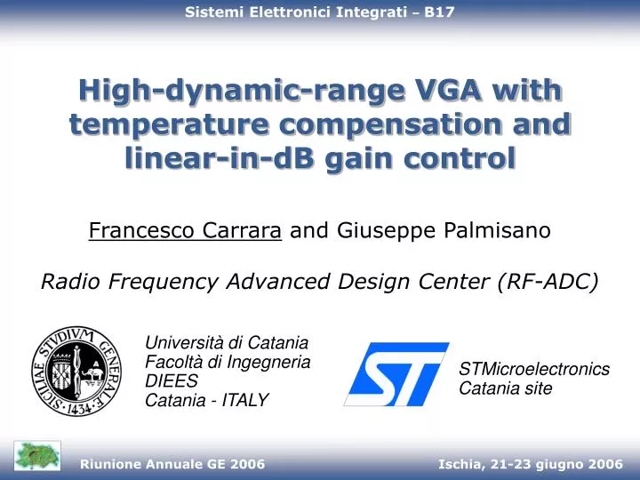 high dynamic range vga with temperature compensation and linear in db gain control