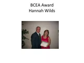 BCEA Award Hannah Wilds