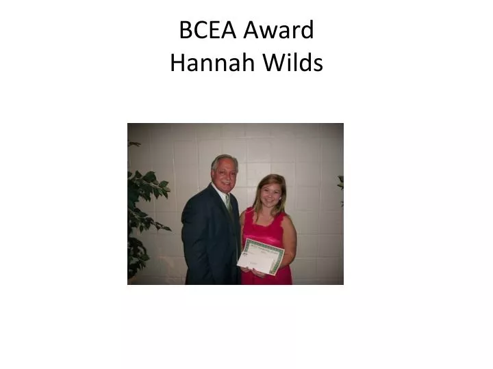 bcea award hannah wilds