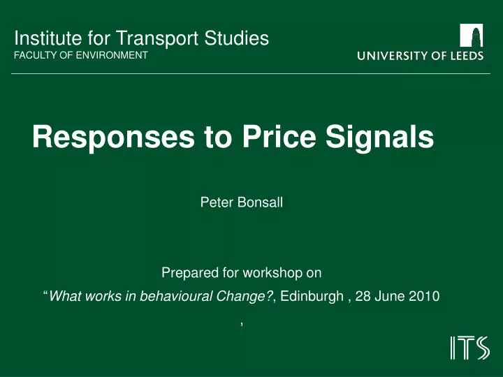 responses to price signals