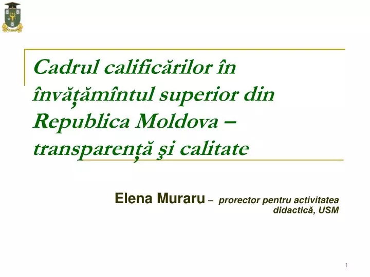 cadrul calific rilor n nv m ntul superior din republica moldova transparen i calitate