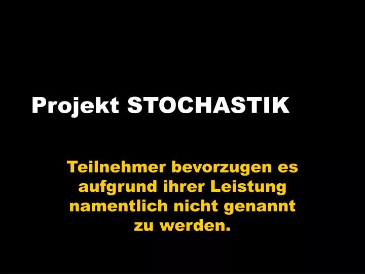 projekt stochastik