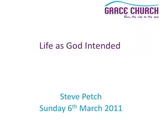 Steve Petch Sunday 6 th March 2011