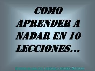 como aprender a nadar en 10 lecciones
