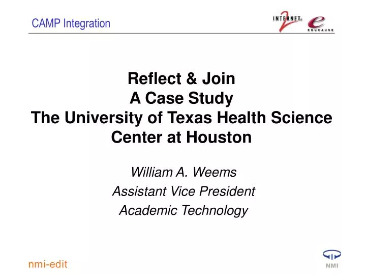 reflect join a case study the university of texas health science center at houston