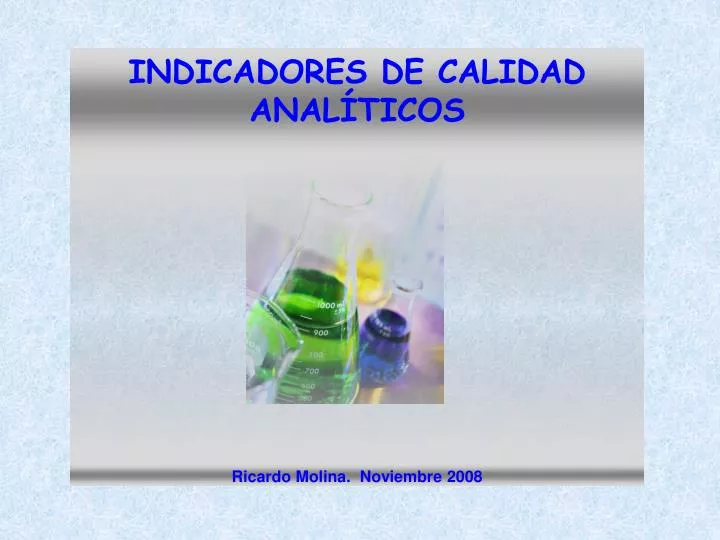 indicadores de calidad anal ticos