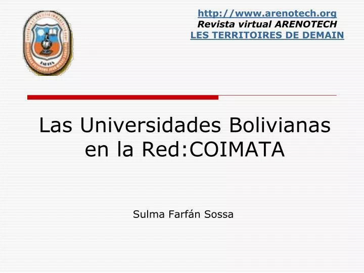 las universidades bolivianas en la red coimata